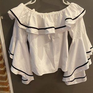 Off the shoulder ruffle sleeve top